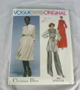 Vtg Vogue Paris Original Christian Dior Pattern 1567 Size 12 Uncut Dress Pants  - Picture 1 of 6