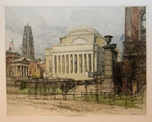 LUIGI KASIMIR Estate Signed Etching Aquatint Columbia University - Picture 1 of 9