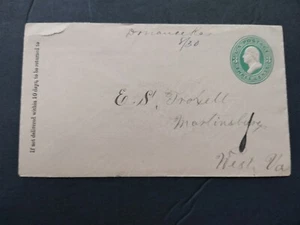 Kansas: Dorrance 1880s 3c Entire Cover, Ms, Russel Co to Virginia - Picture 1 of 2