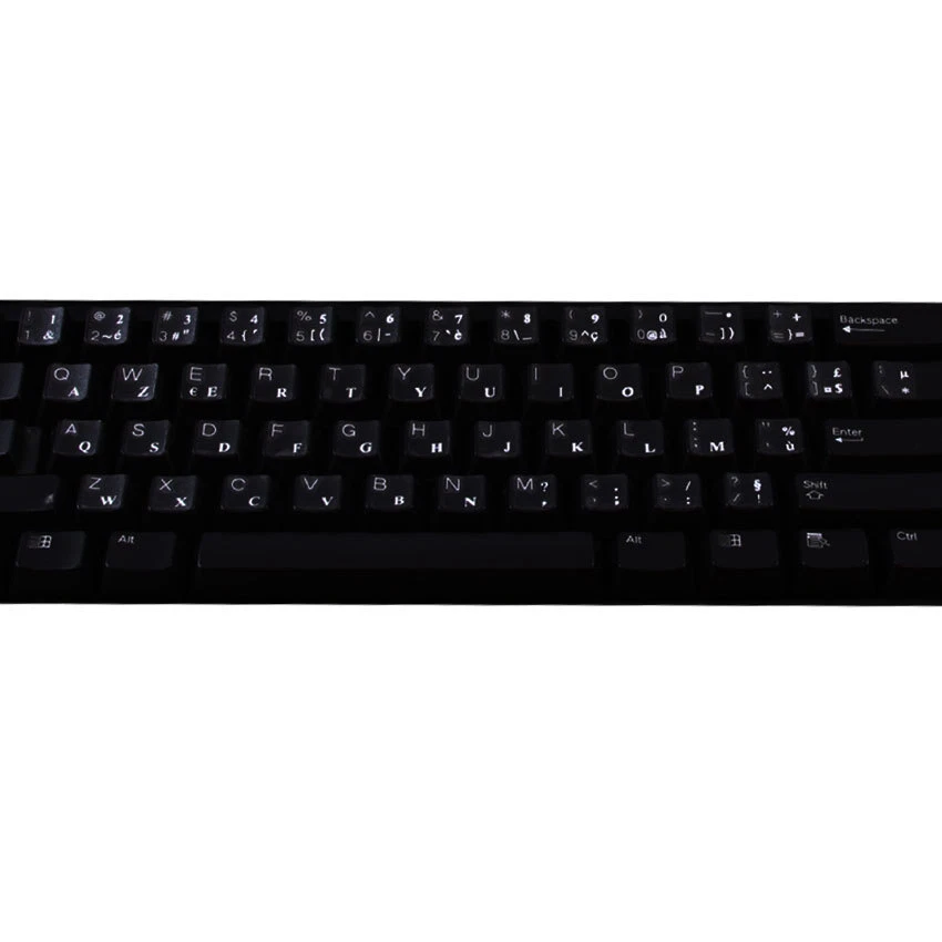 French QWERTY Transparent Keyboard Sticker laptop desktop RED BLACK WHITE - Image 1 of 4