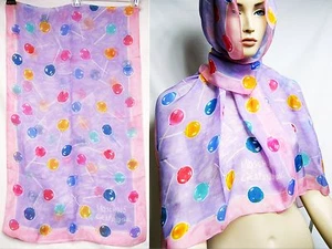 ITALY Moschino Cheap Chic 100% SETA Silk Lollipop 48x162 Women Scarf Wrap Shawl - Picture 1 of 11