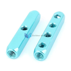 2 Pcs 1/4BSP Thread 4 Way Quick Connect Air Hose Manifold Block Splitter✦Kd - Picture 1 of 3