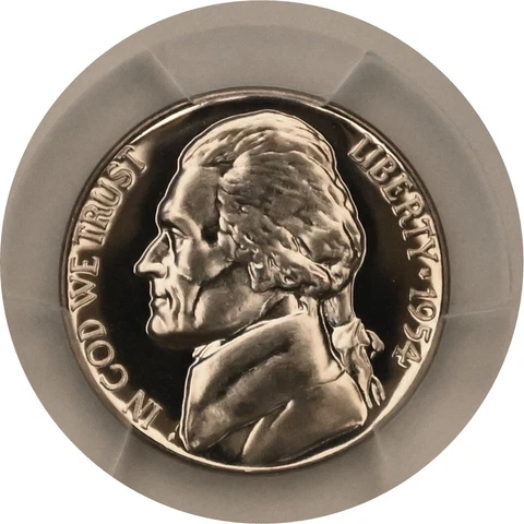 ONE OF PR68 1954 JEFFERSON NICKEL PCGS GRADED US 5C PROOF P-MINT EXACT COIN Cover
