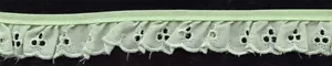 1" MINT GREEN RUFFLED EYELET FABRIC TRIM 12 YARDS - Picture 1 of 1