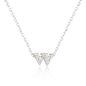Micro-Pave Initial W Pendant Necklace - Picture 1 of 1