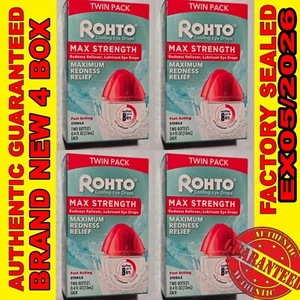 Rohto Max Strength Redness Relief Eye Drops (13mlx2) Twin Packs 4PK SEALED - Picture 1 of 1
