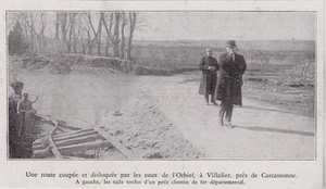 1930 -- UNE ROUTE COUPEE PAR LES EAUX A VILLALIER AUDE 3I388 - Picture 1 of 1