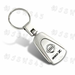 For Nissan 350z Tear Drop Authentic Chrome Key Fob Keyring Keychain Engraved