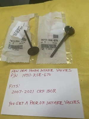 New OEM HONDA Intake Valves (14711-KSE-670) 2007-2021 CRF150R CRF 150R - Image 1 of 3