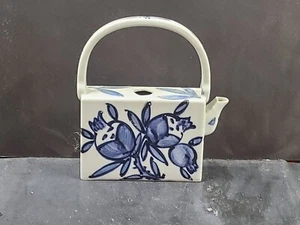 Paul Hanson 5.5"X 1" Narrow Salt Glaze Floral Ceramic Tea Pot with Handle - Picture 1 of 10