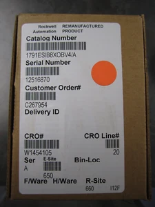 ALLEN BRADLEY 1791ESIB8XOBV4/A AB FACTORY REMAN MODULO DI SICUREZZA ETHERNET SIGILLATO - Foto 1 di 3