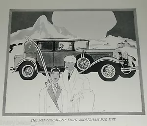 1929 Studebaker advertisement, STUDEBAKER President Eight Brougham, Art Deco - Foto 1 di 3
