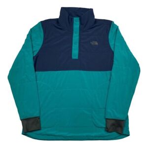 The North Face TNF Vintage Navy & Green 1/4 Button Up Pullover Jacket