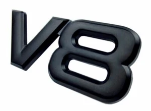  3D Quality V8 Metal Lettering Car Styling Rear Emblem Badge Logo - Black - Picture 1 of 2