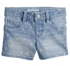 Girl’s SONOMA "Goods For Life" Unicorn Denim Shortie Shorts Size 4 NWT - Picture 1 of 3