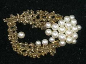 Brutalist MCM Brooch Silver Cluster Pearl Mid Century Vtg Signed Guy Vidal Era - Picture 1 of 12