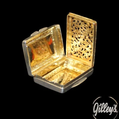 Antigua caja de vinagreta de plata esterlina Reino Unido platero F Clark 1825-26 12 g fina Foto 1 de 4