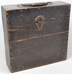 Antique Wooden Briefcase Tools Storage Box Original Old Hand Crafted