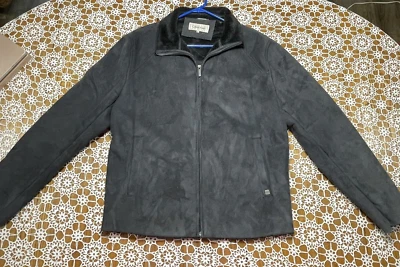 Abrigo gris de gamuza de piel sintética de manga larga para mujer Calvin Klein talla pequeña Foto 1 de 4