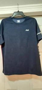 Fila Men Tshirt Blue/ Red Sports Training Shorts sleeves Activewear Size L - Picture 1 of 5