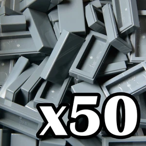 NUEVO LEGO - AZULEJOS - 1 x 2 - azulejos gris azulados oscuros x 50 - 1x2 gris plano liso - Imagen 1 de 1