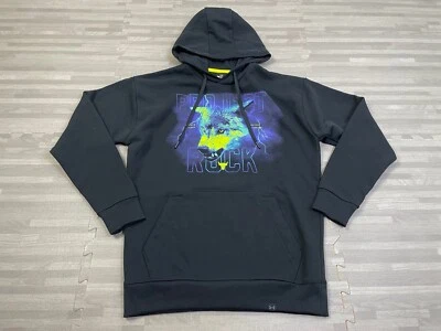 Under Armour Project Rock Terry Hoodie Wolf Graphic Mens S Heavyweight Black $90 - Image 1 of 4