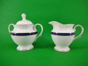 Lenox Federal Cobalt GOLD Zucker mit Deckel und Milchkännchen Set sehr gut - Bild 1 von 7