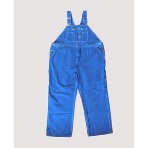 Big Smith Workwear Jean Bib Overalls Mens 50x30 Blue Denim Farmer 100% Cotton - Picture 1 of 7
