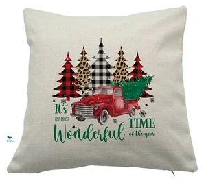 Christmas Cushion Cover Most wonderful timt of the year square home cushion - Picture 1 of 6