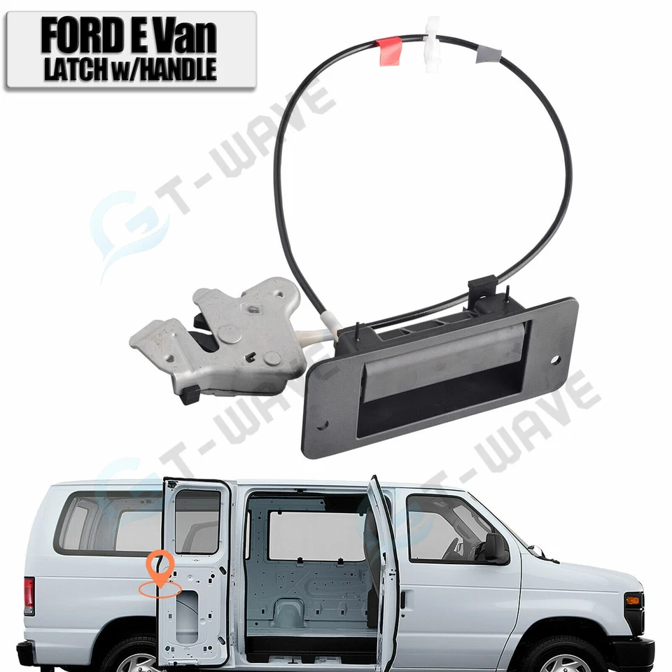 Pestillo de puerta con bisagras 40 % lado derecho más pequeño con mango para 92-09 Ford E150 E250 E350 Foto 1 de 4