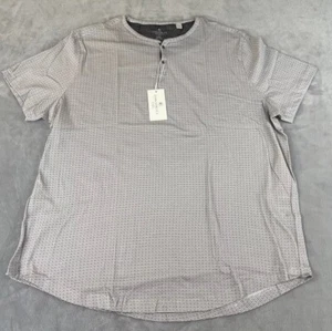 Con.Struct Henley mens Short Sleeve Lightweight printed 2 button shirt size XXXL - Picture 1 of 9