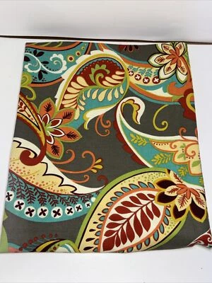 Tela caprichosa Covington 2013 1-2 yardas cachemira flores brillantes verde naranja amarillo Foto 1 de 4