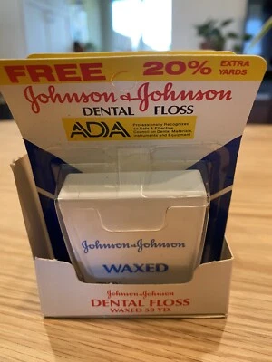 6 PK  Johnson & Johnson Waxed Dental Floss, 60 yds NOS Vintage 1984 Unpunched - Image 1 of 4