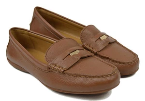 8009 Coach New York Womens Browmn Q8785 Pebbled Leather Penny Loafers 7 M $195 - Picture 1 of 5