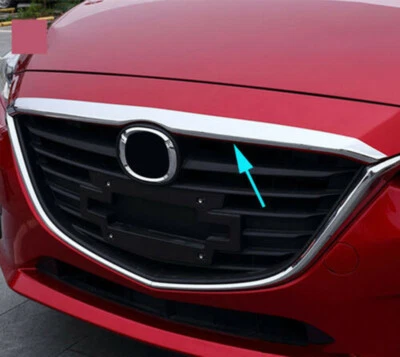 Fits Mazda 3 Axela 2014 2015 2016 Front Hood Grill Cover Bonnet Trim Chrome - Imagem 1 de 4
