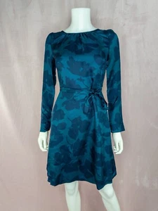 Tocca Womens 100% Silk Blue Floral Dress Size 2 Belt - Picture 1 of 8