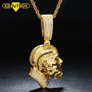 Nipsey Hussle Iced Out  Head  Pendant Necklace with  Chain Hip Hop AAA CZ Stone - Picture 1 of 10