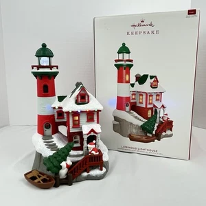 Hallmark Keepsake Luminous Lighthouse w/ Box & Cords Lights & Sound 2019 Works - Picture 1 of 24