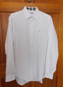 Burberry Brit Shirt Mens XL White Button Up Plaid Flip Cuff Stretch Nova Check - Bild 1 von 8