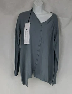 Rundholz Swing Top XL Wasser/Blau Baumwolle/Seide Knopf Pullover Thermo Black Label - Bild 1 von 9