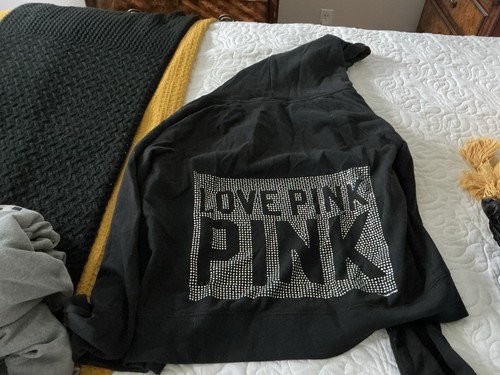 UNDERCOVER Rara felpa con cappuccio e zip Victoria's Secret rosa paillettes Bling