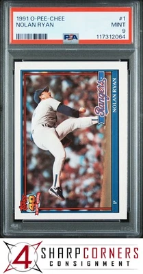 1991 O-PEE-CHEE #1 NOLAN RYAN RANGERS HOF PSA 9 - Image 1 of 3