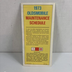 1973 Oldsmobile Cutlass 442 Supreme Wagon etc. New car MAINTENANCE SCHEDULE - Picture 1 of 8