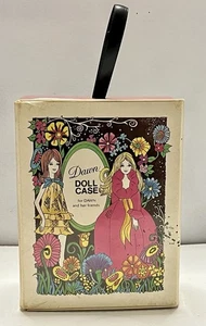 VTG 1970s Topper Toys Dawn & Friends Doll Case Hippie Fashion Flowers w/ Strap - Picture 1 of 17