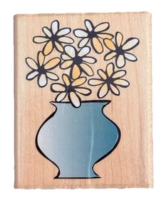 Posy Vase Flower Posies Home Decor Arrangement Nature Plant Wood Rubber Stamp - Picture 1 of 4