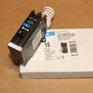 New Eaton Cutler Hammer BRN115DF 1P 15A Dual Purpose Pigtail Breaker AFCI GFCI - Picture 1 of 1