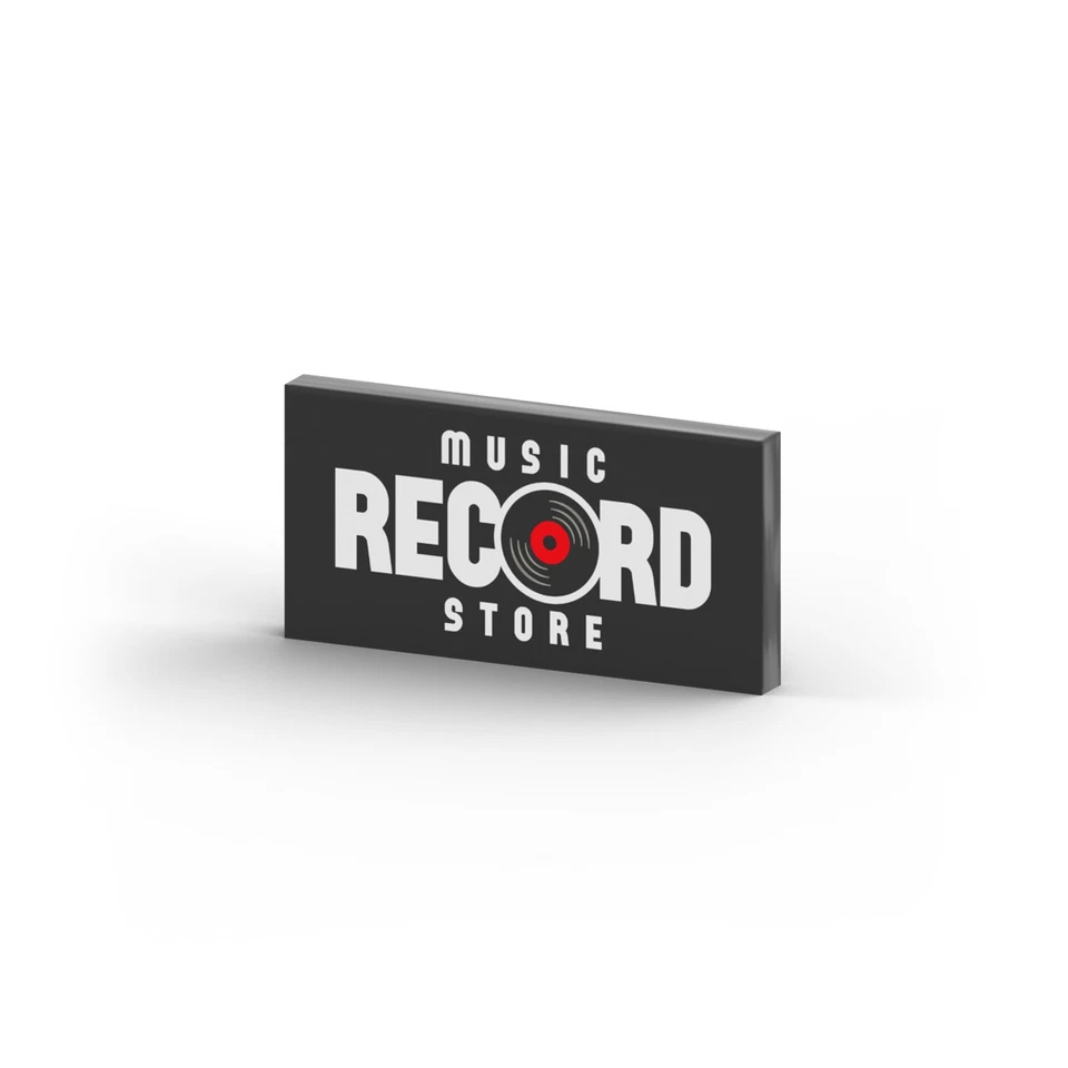 PRIBRI Record Store Sign ❤️ Custom printed original LEGO® brick tile /24XXX-2