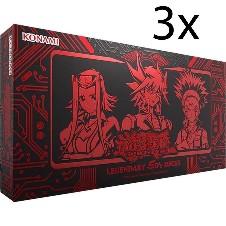 3 件 Yu-Gi-Oh YGO 2025 Legendary 5D's Decks 套装 工厂密封 现货! — 第 1/1 张图片