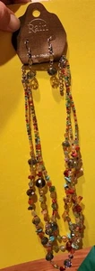 Lluvia Nuevo Con Etiquetas Collar Pendiente Mujer Moda Conjunto Multicolor Cuentas Ajustables - Imagen 1 de 4