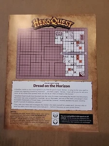 HEROQUEST Game Quest Mission Sheet GENCON 2025 PROMO Dread on the Horizon - Picture 1 of 2